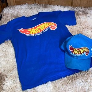 Mens small Hotwheels shirt and baseball cap bundle